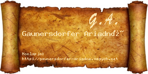Gaunersdorfer Ariadné névjegykártya